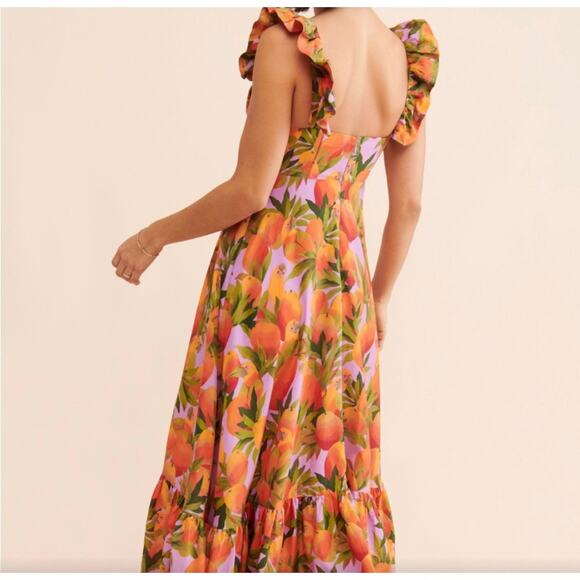 FARM Rio Floral Maxi Dress - Orange and Pink - Picture 4 of 9